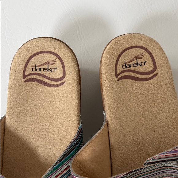 Dansko Women’s Shoes Sophie Stripe Leather Slip On Slide Sandals size 9.5 - Picture 5 of 15
